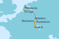 Visitando Ámsterdam (Holanda), Ámsterdam (Holanda), Nimega (Países Bajos), Krefeld (Alemania), Rudesheim (Alemania), Manheimn (Alemania), Estrasburgo (Francia)