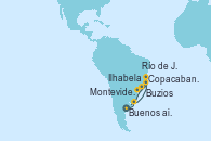 Visitando Buenos aires, Montevideo (Uruguay), Copacabana (Brasil), Copacabana (Brasil), Ilhabela (Brasil), Buzios (Brasil), Río de Janeiro (Brasil), Buenos aires