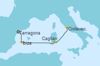 Visitando Tarragona (España), Ibiza (España), Cagliari (Cerdeña), Civitavecchia (Roma)