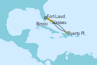 Visitando Fort Lauderdale (Florida/EEUU), Bimini (Bahamas), Puerto Plata, Republica Dominicana, Nassau (Bahamas), Fort Lauderdale (Florida/EEUU)