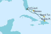 Visitando Fort Lauderdale (Florida/EEUU), Grand Turks(Turks & Caicos), Puerto Plata, Republica Dominicana, Nassau (Bahamas), Fort Lauderdale (Florida/EEUU)