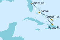 Visitando Puerto Cañaveral (Florida), Nassau (Bahamas), Grand Turks(Turks & Caicos), Puerto Plata, Republica Dominicana, Puerto Cañaveral (Florida)