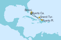 Visitando Puerto Cañaveral (Florida), Grand Turks(Turks & Caicos), Puerto Plata, Republica Dominicana, Bimini (Bahamas), Puerto Cañaveral (Florida)