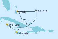 Visitando Fort Lauderdale (Florida/EEUU), Nassau (Bahamas), Gran Caimán (Islas Caimán), Falmouth (Jamaica), Fort Lauderdale (Florida/EEUU)