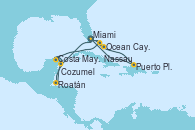 Visitando Miami (Florida/EEUU), Nassau (Bahamas), Ocean Cay MSC Marine Reserve (Bahamas), Puerto Plata, Republica Dominicana, Miami (Florida/EEUU), Cozumel (México), Roatán (Honduras), Costa Maya (México), Ocean Cay MSC Marine Reserve (Bahamas), Miami (Florida/EEUU)