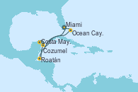 Visitando Miami (Florida/EEUU), Roatán (Honduras), Costa Maya (México), Cozumel (México), Ocean Cay MSC Marine Reserve (Bahamas), Miami (Florida/EEUU)