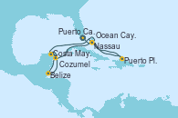 Visitando Puerto Cañaveral (Florida), Nassau (Bahamas), Ocean Cay MSC Marine Reserve (Bahamas), Puerto Plata, Republica Dominicana, Puerto Cañaveral (Florida), Costa Maya (México), Belize (Caribe), Cozumel (México), Nassau (Bahamas), Puerto Cañaveral (Florida)