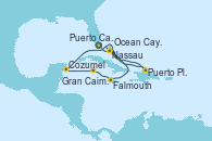 Visitando Puerto Cañaveral (Florida), Nassau (Bahamas), Ocean Cay MSC Marine Reserve (Bahamas), Puerto Plata, Republica Dominicana, Puerto Cañaveral (Florida), Cozumel (México), Gran Caimán (Islas Caimán), Falmouth (Jamaica), Nassau (Bahamas), Puerto Cañaveral (Florida)