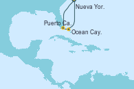 Visitando Nueva York (Estados Unidos), Puerto Cañaveral (Florida), Ocean Cay MSC Marine Reserve (Bahamas), Ocean Cay MSC Marine Reserve (Bahamas), Nueva York (Estados Unidos)