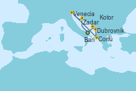 Visitando Bari (Italia), Zadar (Croacia), Venecia (Italia), Corfú (Grecia), Dubrovnik (Croacia), Kotor (Montenegro), Bari (Italia)