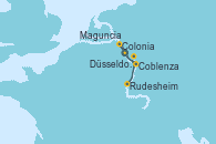 Visitando Düsseldorf (Alemania), Coblenza (Alemania), Rudesheim (Alemania), Maguncia (Alemania), Düsseldorf (Alemania), Colonia (Alemania), Düsseldorf (Alemania)