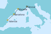 Visitando Génova (Italia), Marsella (Francia), Barcelona, Valencia