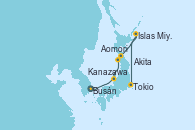 Visitando Busán (Corea del Sur), Busán (Corea del Sur), Kanazawa (Japón), Kanazawa (Japón), Akita (Japón), Aomori (Japón), Islas Miyako (Japón), Tokio (Japón)
