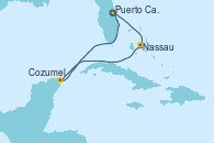 Visitando Puerto Cañaveral (Florida), Nassau (Bahamas), Cozumel (México), Puerto Cañaveral (Florida)