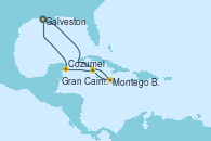Visitando Galveston (Texas), Montego Bay (Jamaica), Gran Caimán (Islas Caimán), Cozumel (México), Galveston (Texas)