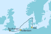 Visitando Southampton (Inglaterra), Rotterdam (Holanda), Kiel (Alemania)