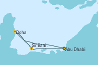Visitando Abu Dhabi (Emiratos Árabes Unidos), Doha (Catar), Sir Bani Yas Is (Emiratos Árabes Unidos), Abu Dhabi (Emiratos Árabes Unidos)