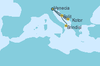 Visitando Venecia (Italia), Kotor (Montenegro), Split (Croacia), Venecia (Italia), Brindisi (Italia)