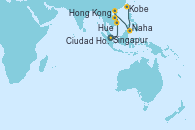 Visitando Singapur, Ciudad Ho Chi Minh (Vietnam), Ciudad Ho Chi Minh (Vietnam), Hue (Vietnam), Hong Kong (China), Hong Kong (China), Naha (Japón), Kobe (Japón)