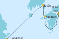 Visitando Tokio (Japón), Kobe (Japón), Nagasaki (Japón), Busán (Corea del Sur), Hong Kong (China)