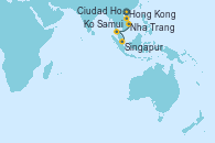 Visitando Hong Kong (China), Nha Trang (Vietnam), Ciudad Ho Chi Minh (Vietnam), Ko Samui (Tailandia), Singapur