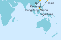 Visitando Hong Kong (China), Keelung (Taiwán), Naha (Japón), Kagoshima (Japón), Tokio (Japón)