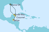 Visitando Nueva Orleans (Luisiana), Cozumel (México), Belize (Caribe), Costa Maya (México), Nueva Orleans (Luisiana)