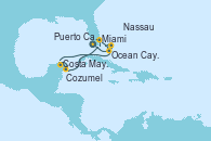 Visitando Puerto Cañaveral (Florida), Ocean Cay MSC Marine Reserve (Bahamas), Ocean Cay MSC Marine Reserve (Bahamas), Costa Maya (México), Cozumel (México), Puerto Cañaveral (Florida), Miami (Florida/EEUU), Ocean Cay MSC Marine Reserve (Bahamas), Nassau (Bahamas), Puerto Cañaveral (Florida)