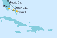 Visitando Puerto Cañaveral (Florida), Miami (Florida/EEUU), Ocean Cay MSC Marine Reserve (Bahamas), Nassau (Bahamas), Puerto Cañaveral (Florida)