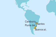 Visitando Santos (Brasil), Buenos aires, Punta del Este (Uruguay), Camboriu, Brazil, Santos (Brasil)