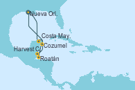 Visitando Nueva Orleans (Luisiana), Costa Maya (México), Roatán (Honduras), Harvest Caye (Belize), Cozumel (México), Nueva Orleans (Luisiana)