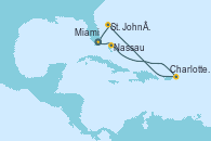 Visitando Miami (Florida/EEUU), Nassau (Bahamas), Charlotte Amalie (St. Thomas), St. John´s (Antigua y Barbuda), Miami (Florida/EEUU)