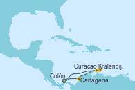 Visitando Colón (Panamá), Cartagena de Indias (Colombia), Kralendijk (Antillas), Curacao (Antillas), Colón (Panamá)