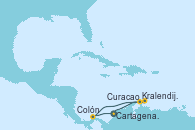 Visitando Cartagena de Indias (Colombia), Kralendijk (Antillas), Curacao (Antillas), Colón (Panamá), Cartagena de Indias (Colombia)