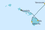 Visitando Honolulu (Hawai), Hilo (Hawai), Kailua Kona (Hawai/EEUU), Vancouver (Canadá)