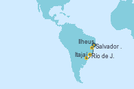 Visitando Salvador de Bahía (Brasil), Ilheus (Brasil), Río de Janeiro (Brasil), Itajaí (Brasil)