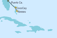 Visitando Puerto Cañaveral (Florida), Nassau (Bahamas), CocoCay (Bahamas), Puerto Cañaveral (Florida)