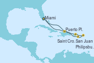 Visitando Miami (Florida/EEUU), Puerto Plata, Republica Dominicana, San Juan (Puerto Rico), Philipsburg (St. Maarten), Saint Croix (Islas Vírgenes), Miami (Florida/EEUU)