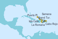 Visitando La Romana (República Dominicana), Isla Catalina (República Dominicana), Samana (República Dominicana), Puerto Plata, Republica Dominicana, Grand Turks(Turks & Caicos), Cabo Rojo, La Romana (República Dominicana)