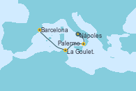 Visitando Nápoles (Italia), Palermo (Italia), La Goulette (Tunez), Barcelona