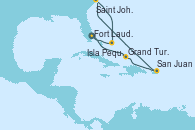 Visitando Fort Lauderdale (Florida/EEUU), Grand Turks(Turks & Caicos), San Juan (Puerto Rico), Saint John (New Brunswick/Canadá), Isla Pequeña (San Salvador/Bahamas), Fort Lauderdale (Florida/EEUU)