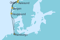 Visitando Hamburgo (Alemania), Aalesund (Noruega), Bergen (Noruega), Olden (Noruega), Haugesund (Noruega), Hamburgo (Alemania)