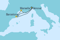 Visitando Génova (Italia), Marsella (Francia), Barcelona, Génova (Italia), Barcelona