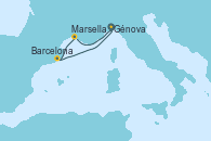 Visitando Génova (Italia), Marsella (Francia), Barcelona, Génova (Italia)