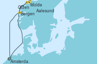 Visitando Ámsterdam (Holanda), Molde (Noruega), Olden (Noruega), Aalesund (Noruega), Bergen (Noruega), Ámsterdam (Holanda)