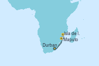 Visitando Durban (Sudáfrica), Maputo (Mozambique), Isla de los Portugueses (Mozambique), Isla de los Portugueses (Mozambique), Durban (Sudáfrica)