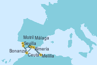 Visitando Málaga, Bonanza, Sevilla (España), Sevilla (España), Ceuta (España), Motril (Granada/Andalucía), Melilla (España), Almería (España), Málaga