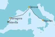 Visitando Valencia, Tarragona (España), Génova (Italia), Nápoles (Italia)