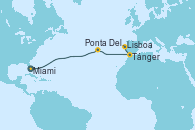 Visitando Miami (Florida/EEUU), Ponta Delgada (Azores), Tánger (Marruecos), Lisboa (Portugal)