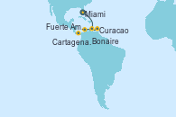 Visitando Miami (Florida/EEUU), Bonaire (Países Bajos), Curacao (Antillas), Cartagena de Indias (Colombia), Fuerte Amador (Panamá), Fuerte Amador (Panamá)